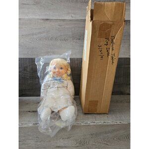 Vintage 1990s Northern Tissue Doll Blonde Hair Pigtails Freckles Nightgown New